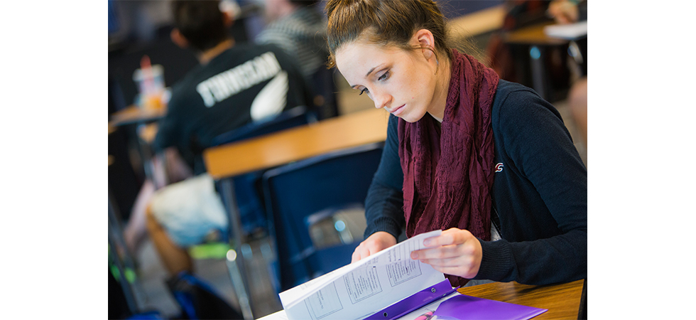 Student studying