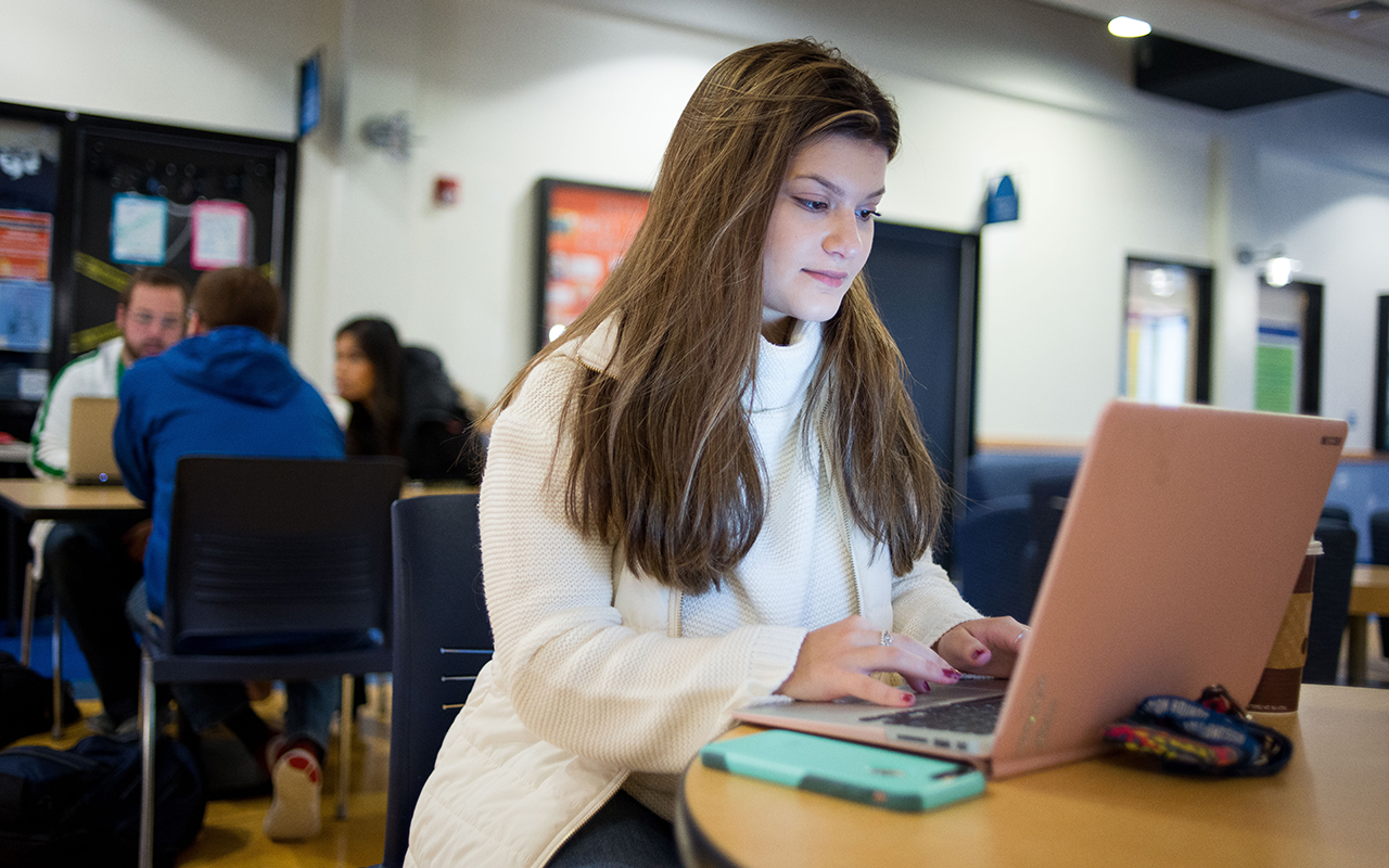 student at computer