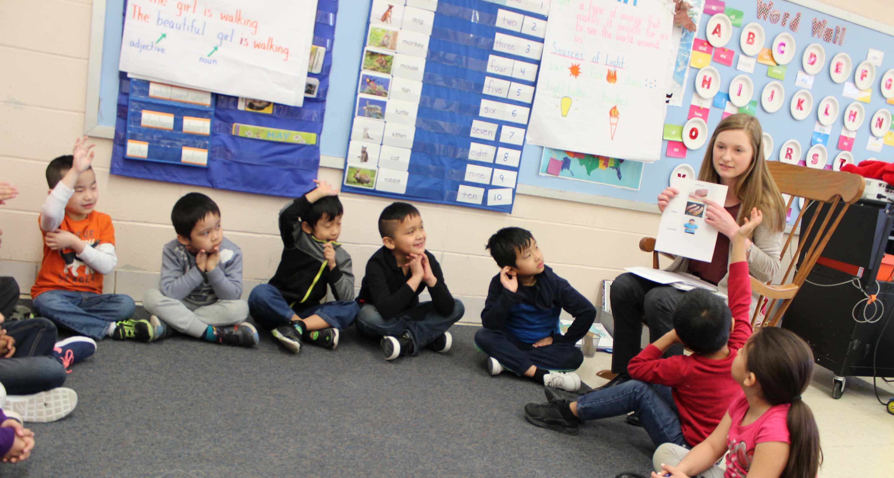 student teacher in classroom