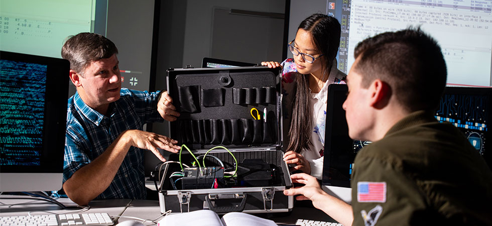 Professor Albert with students