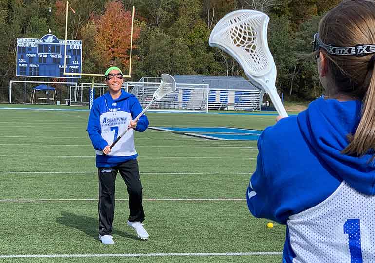Sarah at lacrosse practice