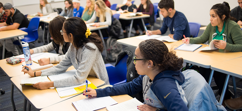 Assumption students in the classroom.
