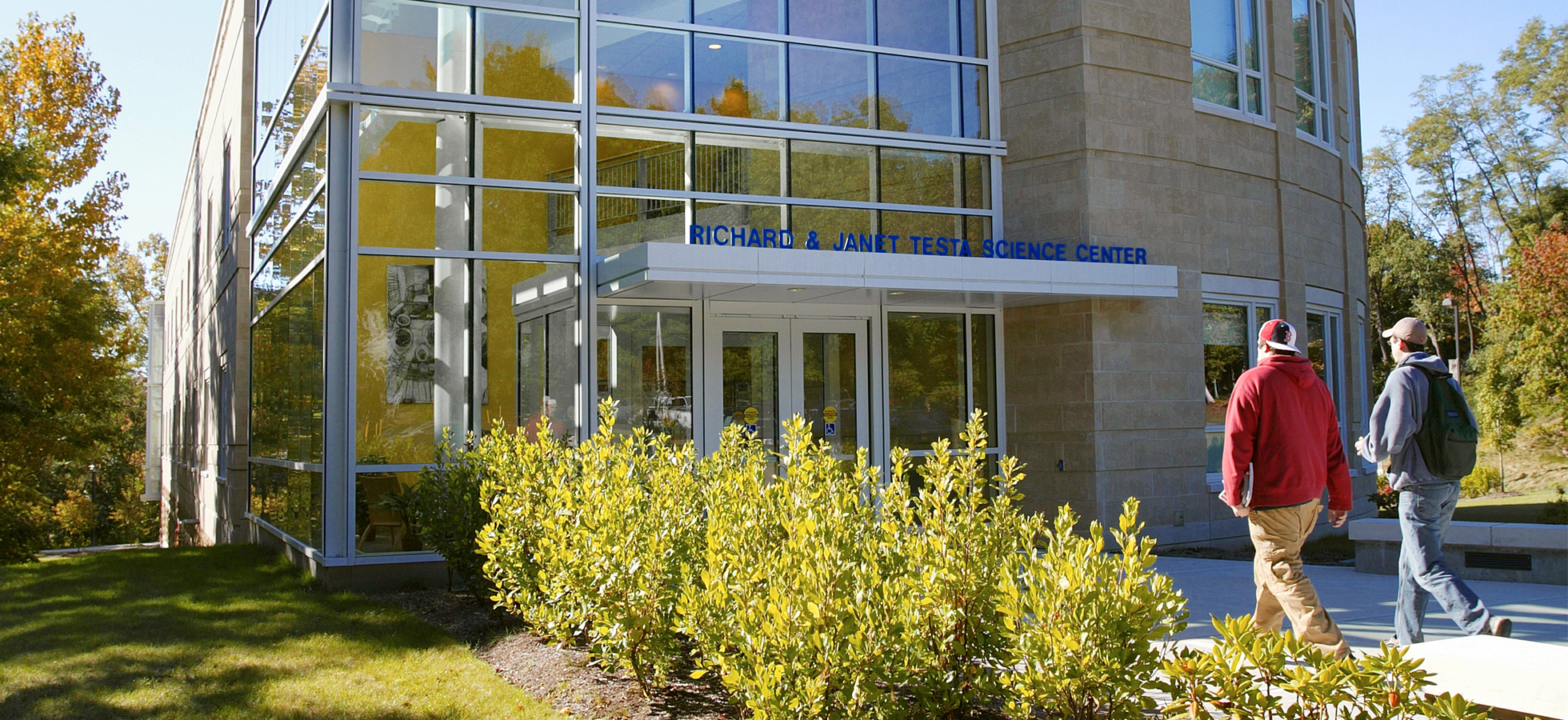 The Testa Science Center at Assumption College in Worcester, Massachusetts in spring time.