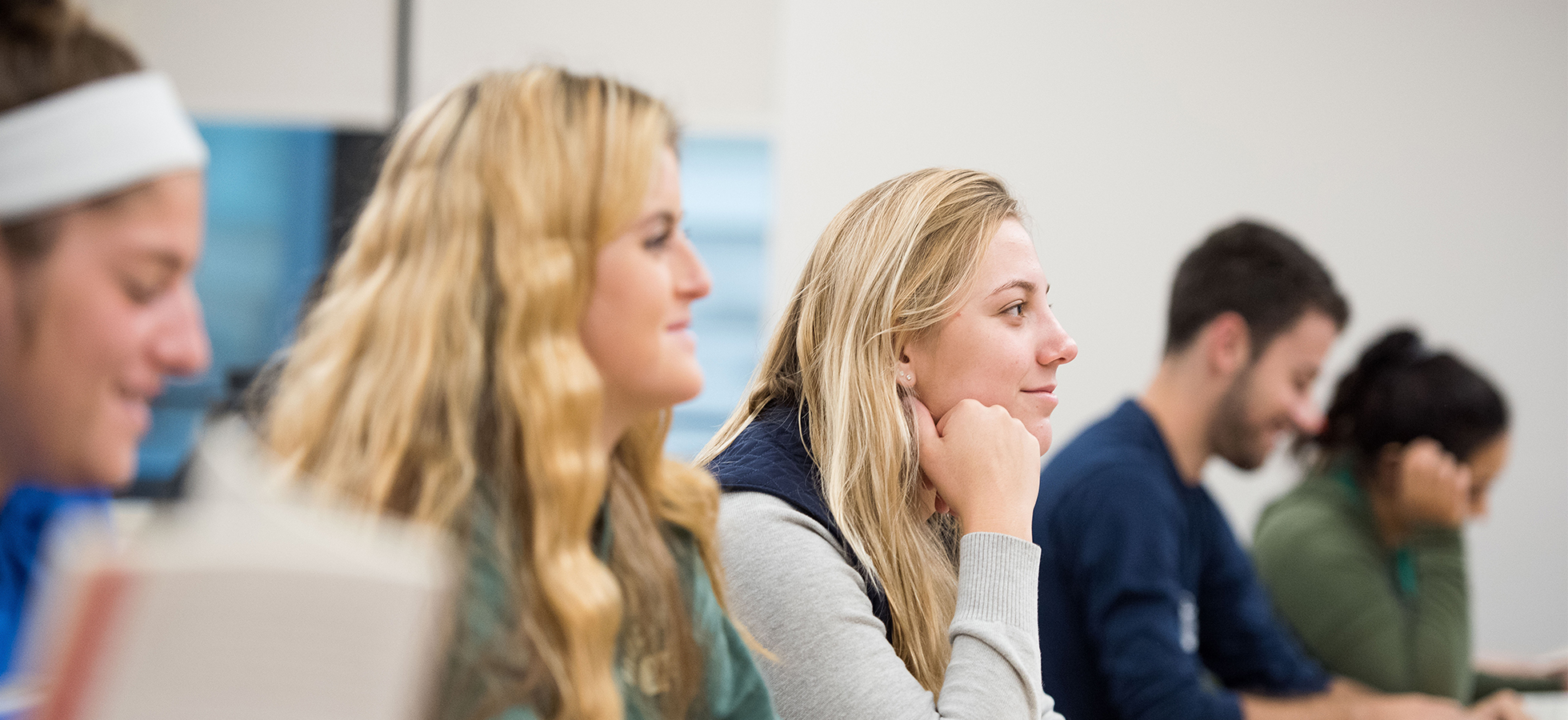 Assumption students in class. The institution's Educator Preparation Programs were granted “Approval with Distinction” by the State