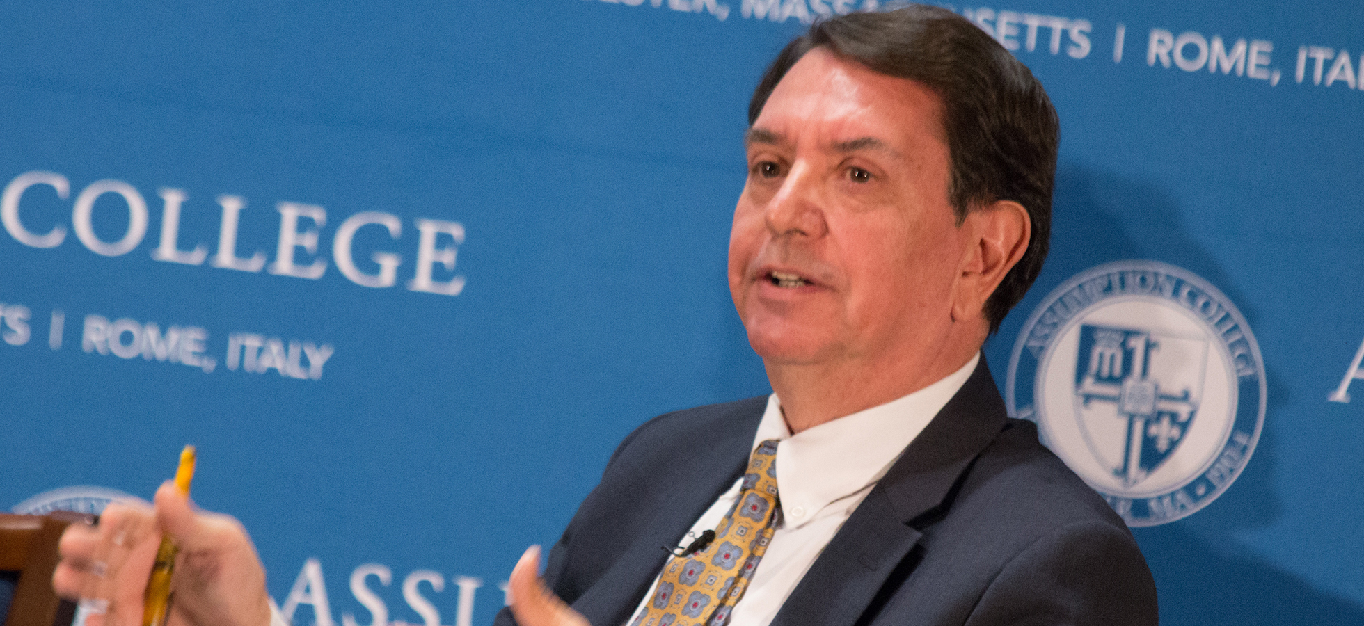 Robert Royal, president of the Faith & Reason Institute, at a President's Lecture Series at Assumption. Royal will address the Class of 2020 and receive an Honorary Degree from Assumption.