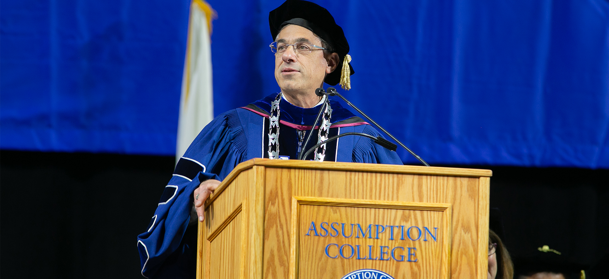 President Francesco C. Cesareo, Ph.D. speaking at Commencement.