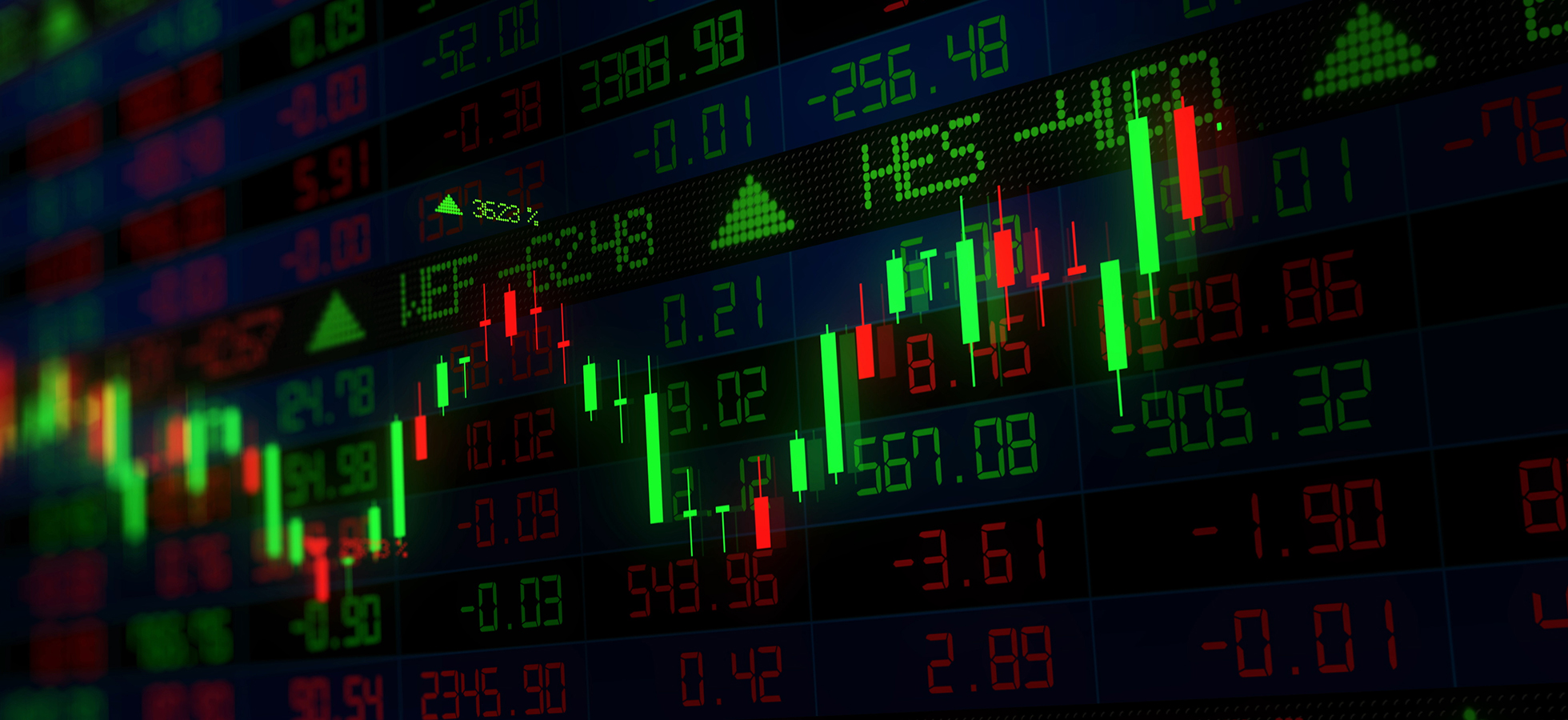 Image of a stock's increase in value. Assumption offers a Bachelor of Arts in Finance enhanced by the addition of the interactive Bloomberg Trading Room.