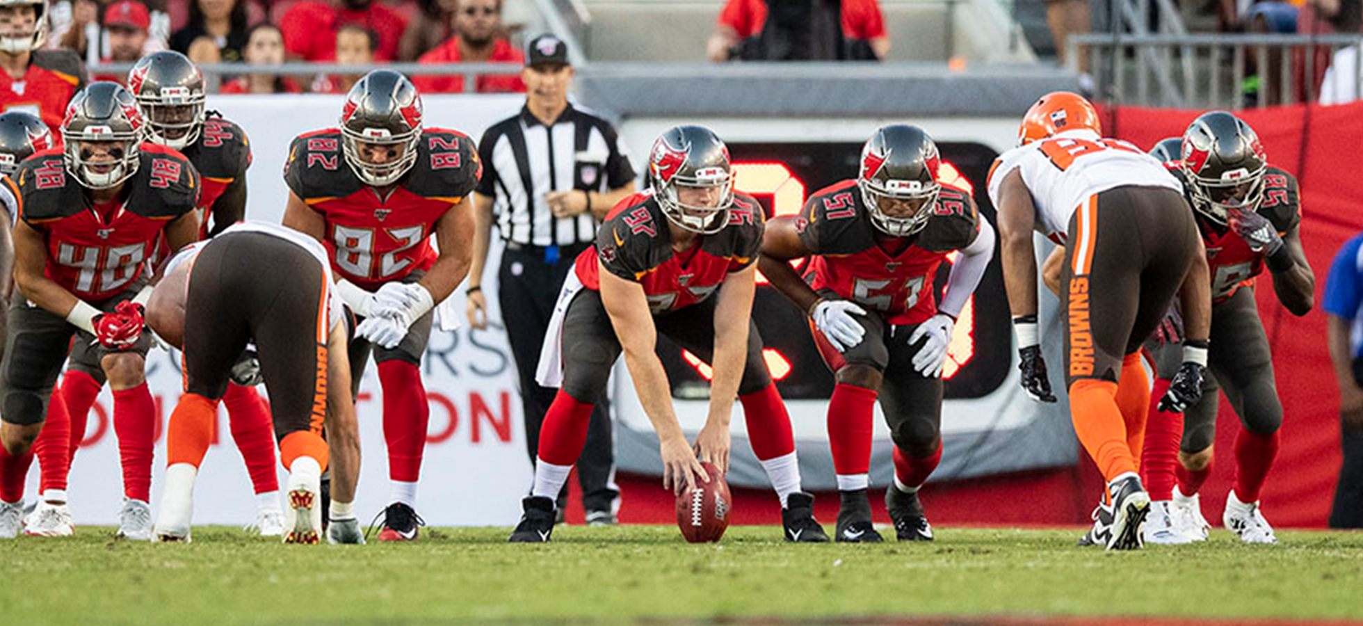 Assumption graduate Zach Triner '15 competes against the Cleveland Browns. Triner will compete in Super Bowl LV.