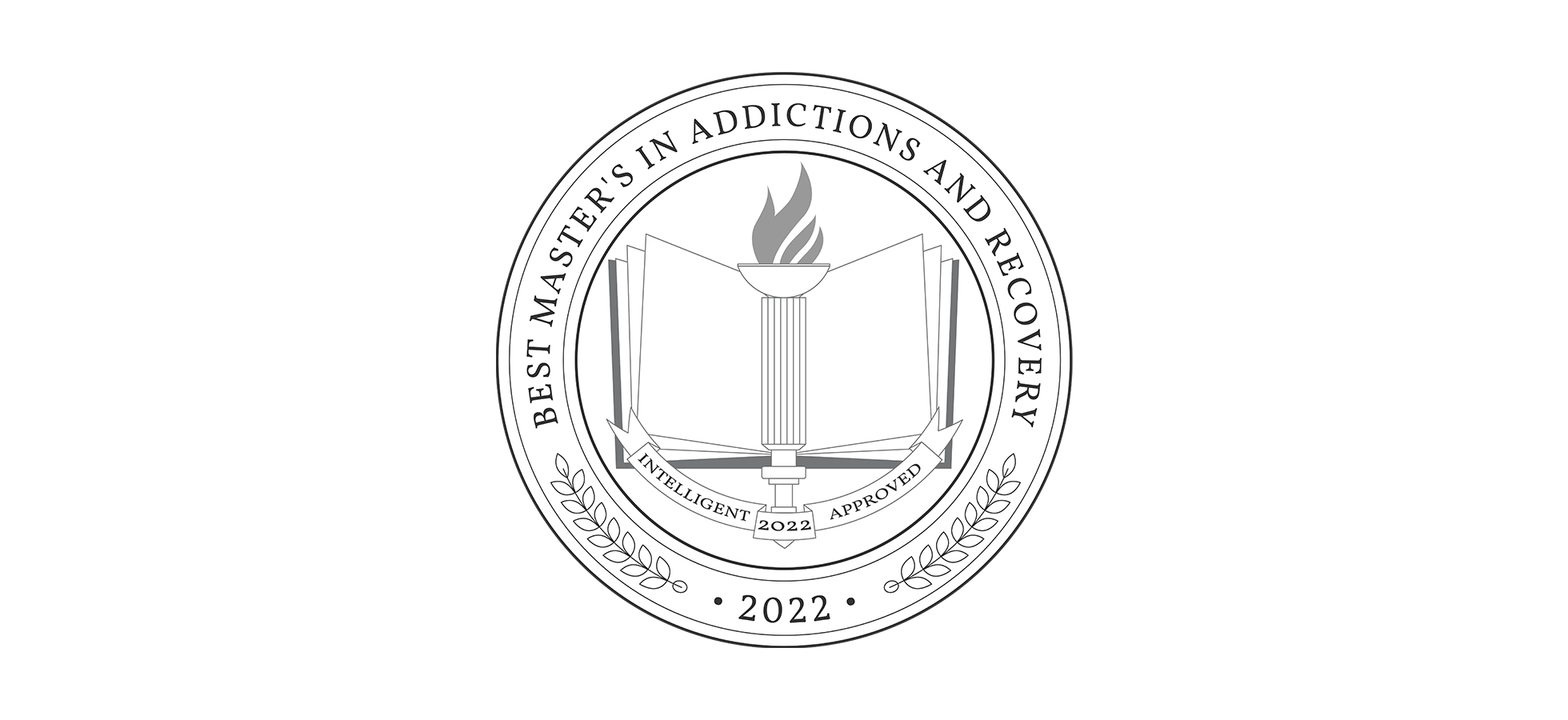 A badge indicating that Assumption University’s Master’s in Rehabilitation Counseling degree program has been ranked number one in the nation by Intelligent in its Top 19 Master’s in Addictions and Recovery Degree Programs rankings