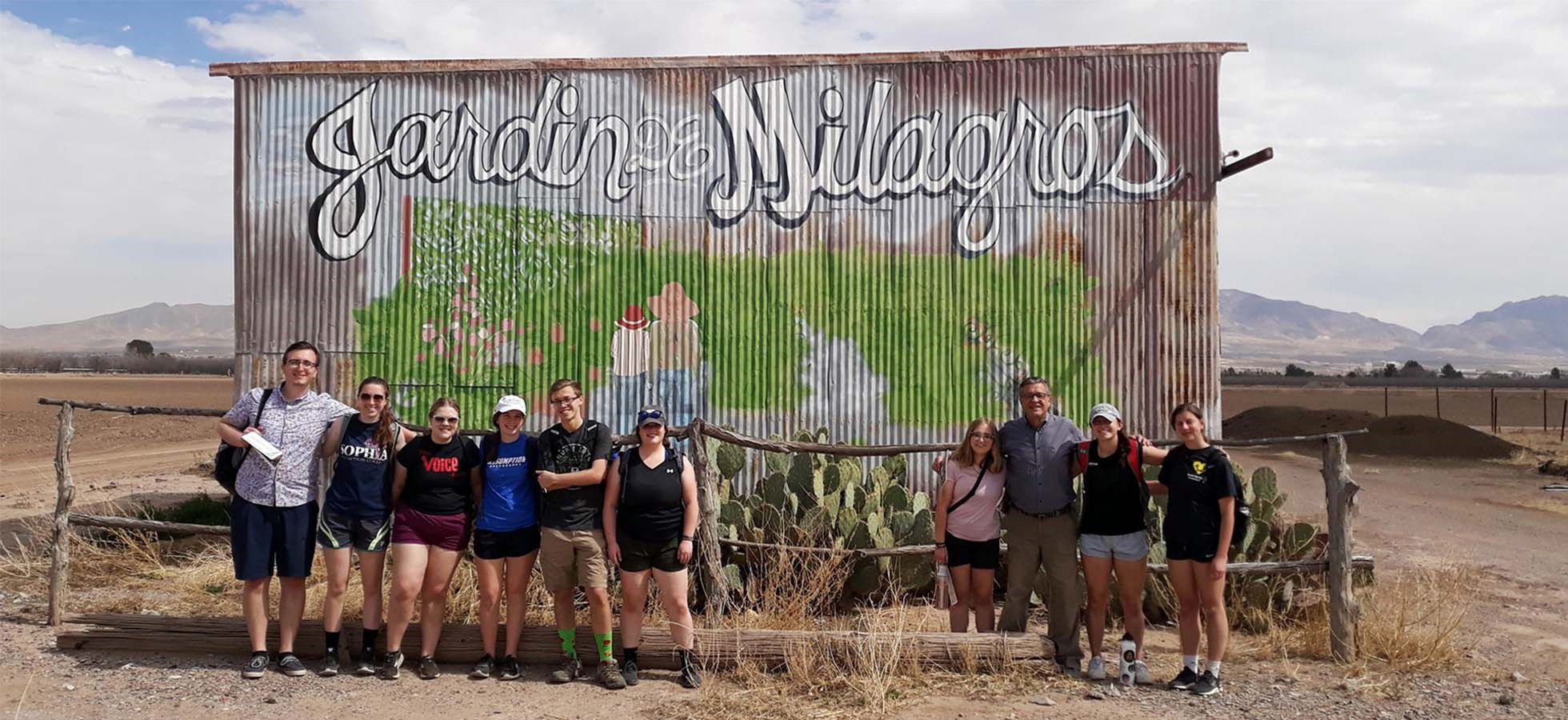 Assumption students in El Paso, Texas where they were engaged in a week of service.