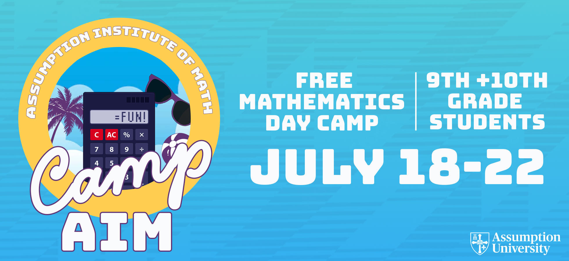 Graphic to promote Assumption University's interactive day camp sponsored by its Institute of Math.