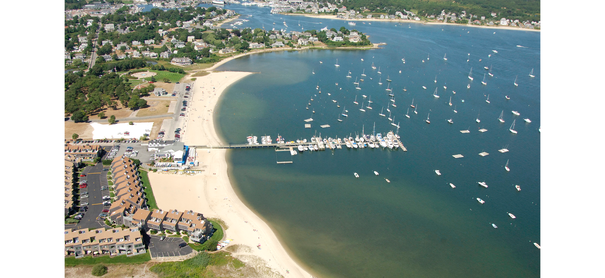 Aerial view of Hyannis Yacht Club, site of a Summer Reception for Assumption alumni. 