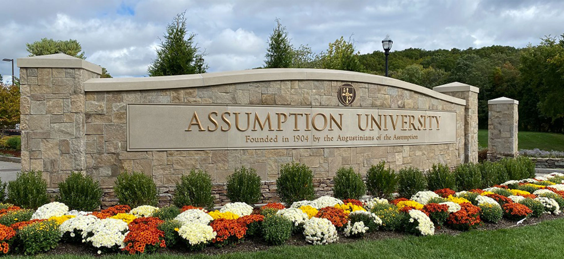 Assumption University Sign Located at Front of Campus