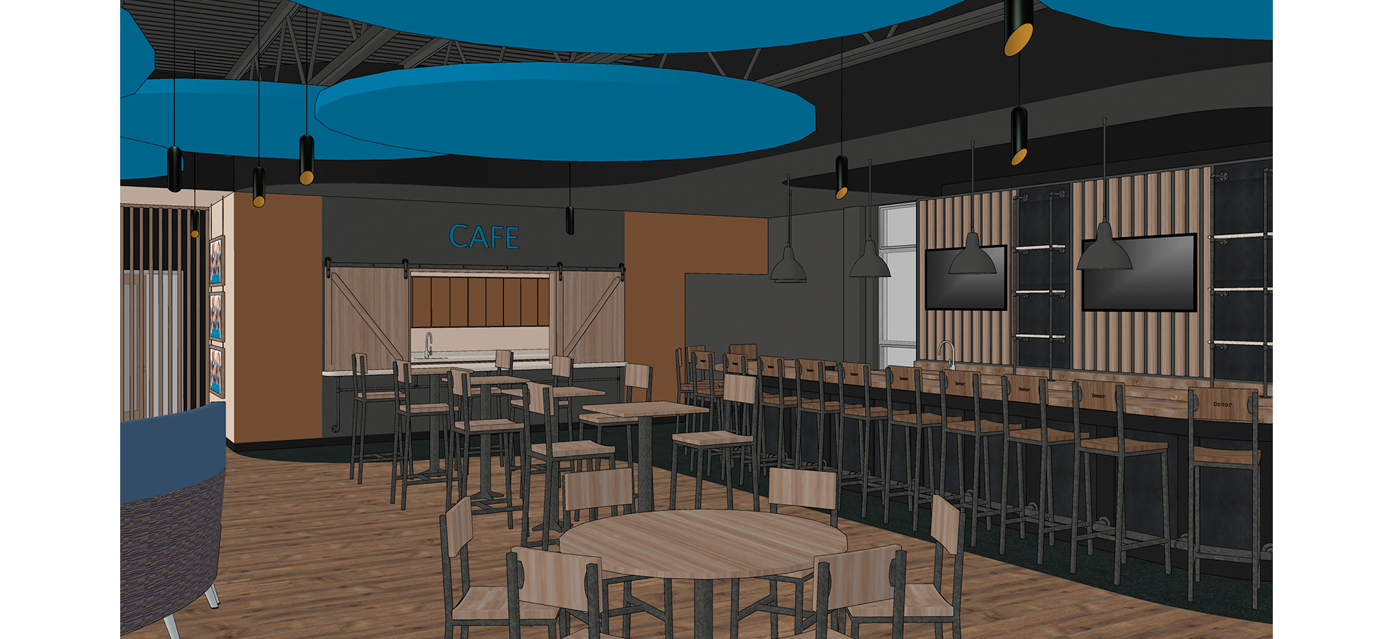 Renderinng of the Assumption University pub which will be located in the Hagan Campus Center