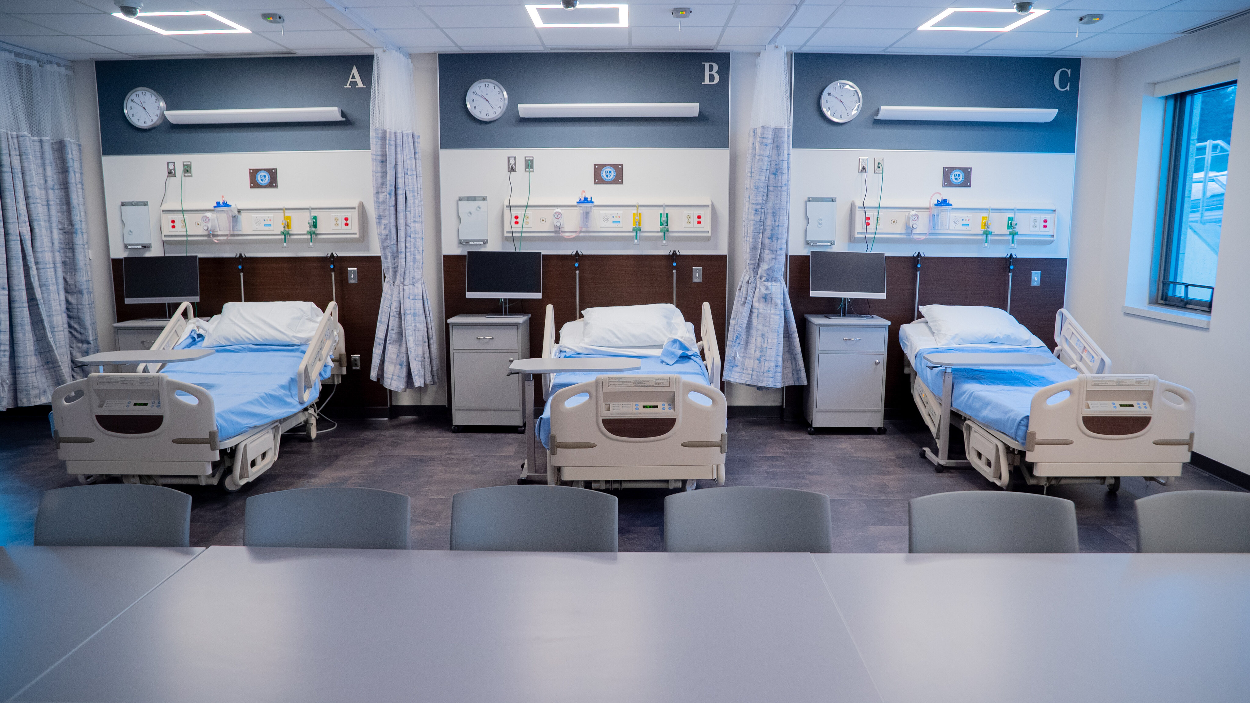 Simulation lab in the Froelich School of Nursing at Assumption University in Worcester, Massachusetts.