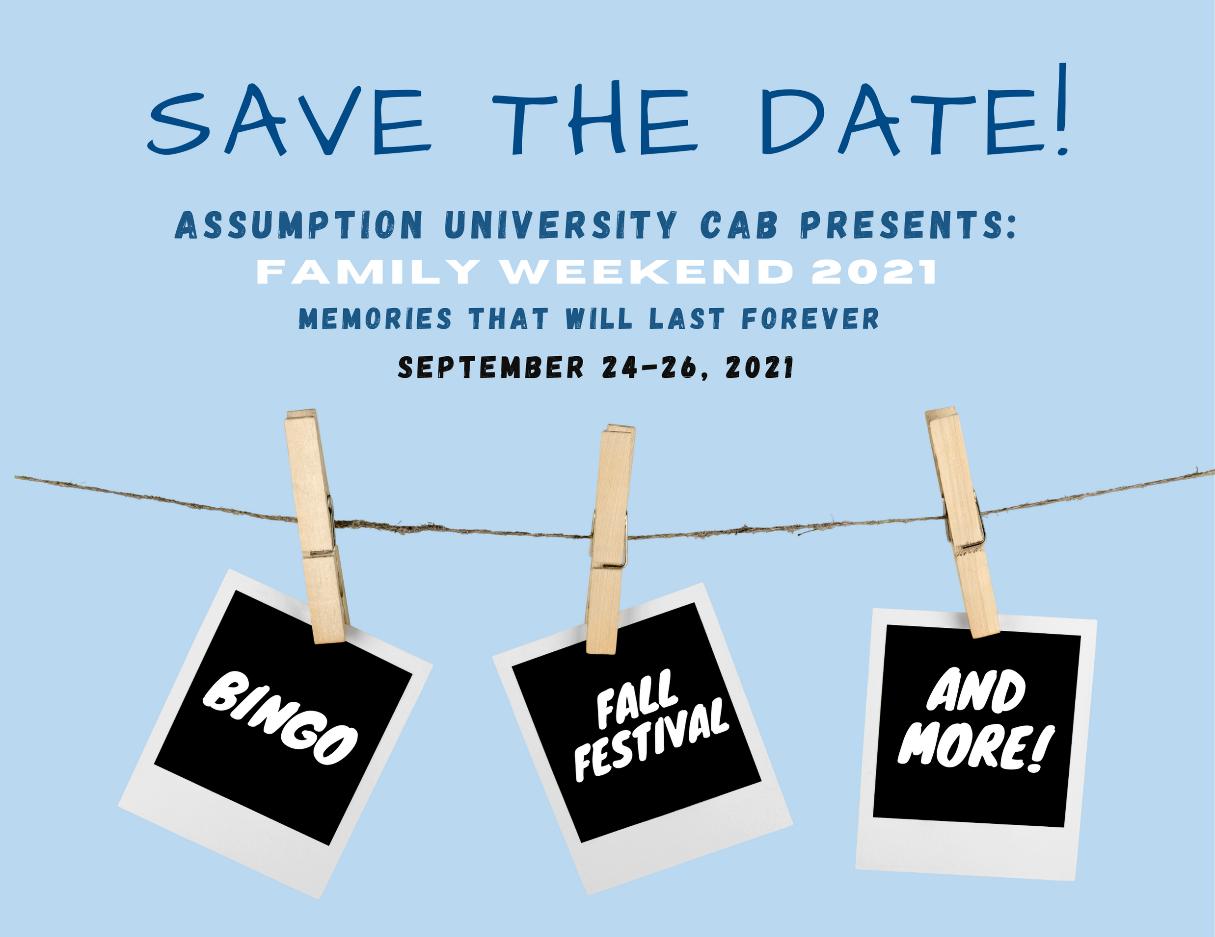 Graphic to promote Assumption University's 2021 Family Weekend