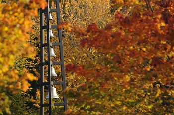 The bells at Assumption College during the fall.