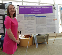 An Assumption College Psychology major at the Undergraduate Symposium.