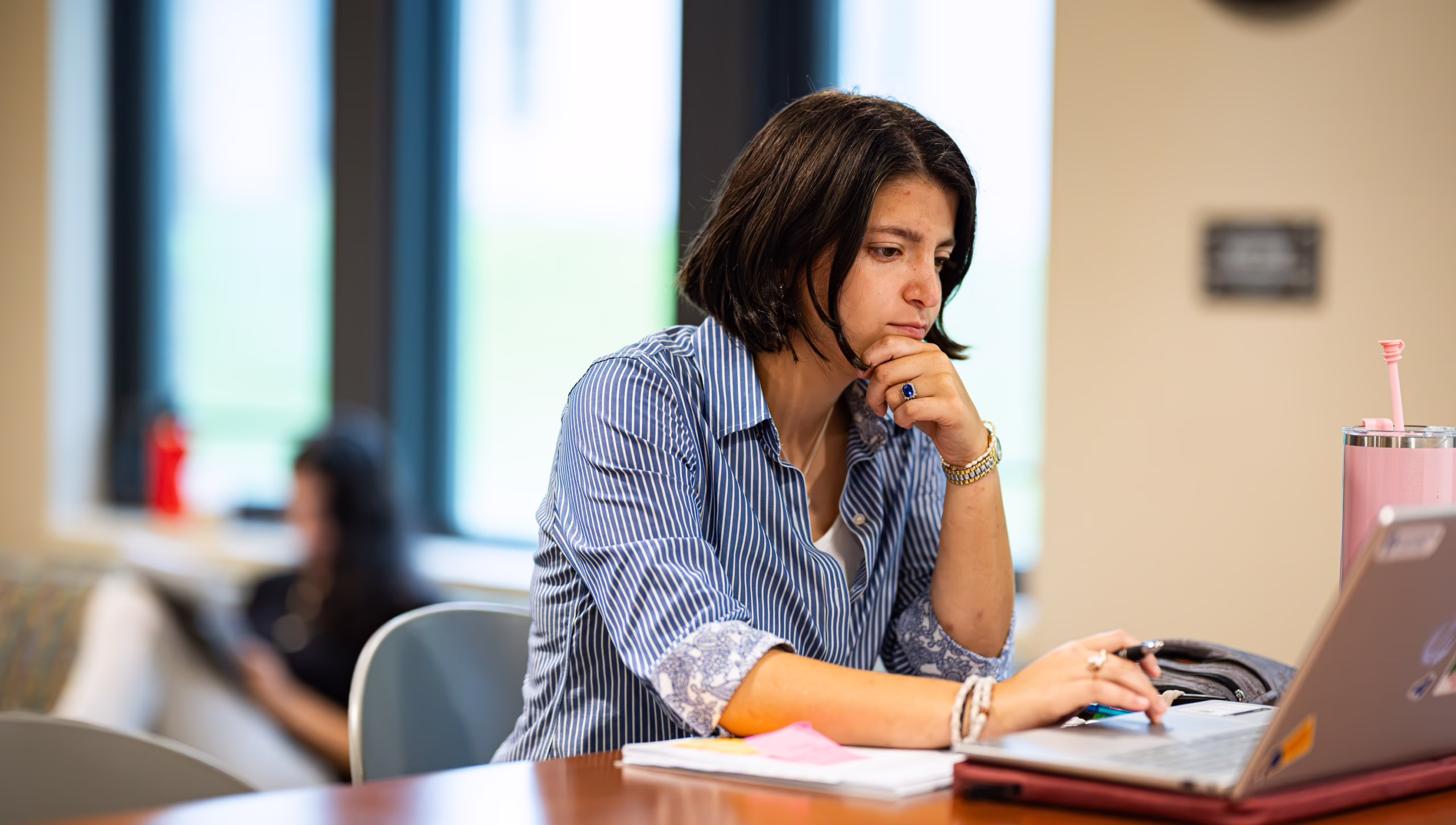 student studying
