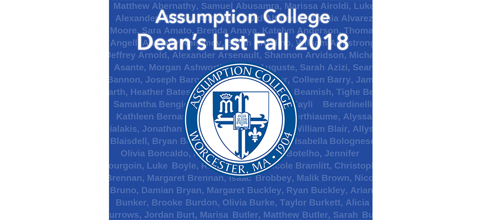 Assumption Names 498 Students to Fall 2018 Dean's List