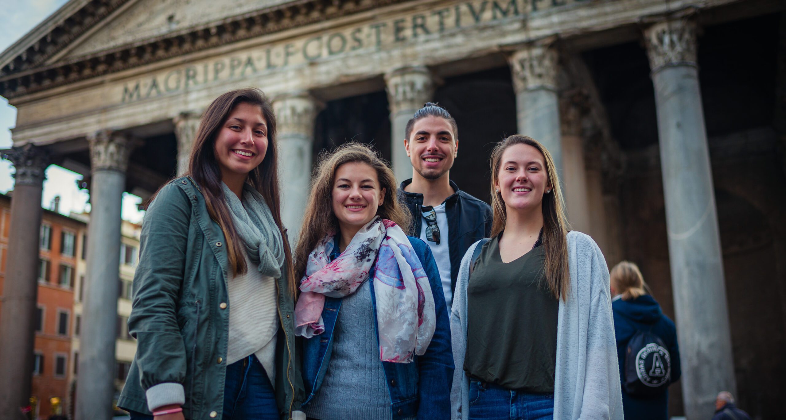 Assumption students studying in Rome, Italy.