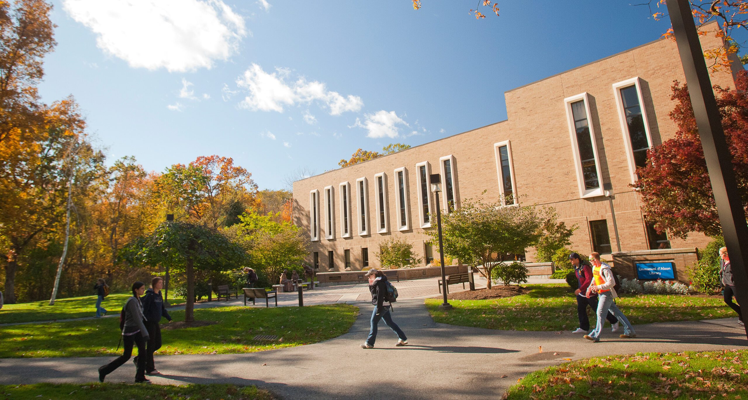 An exterior view of the Emmanuel d'Alzon Library.