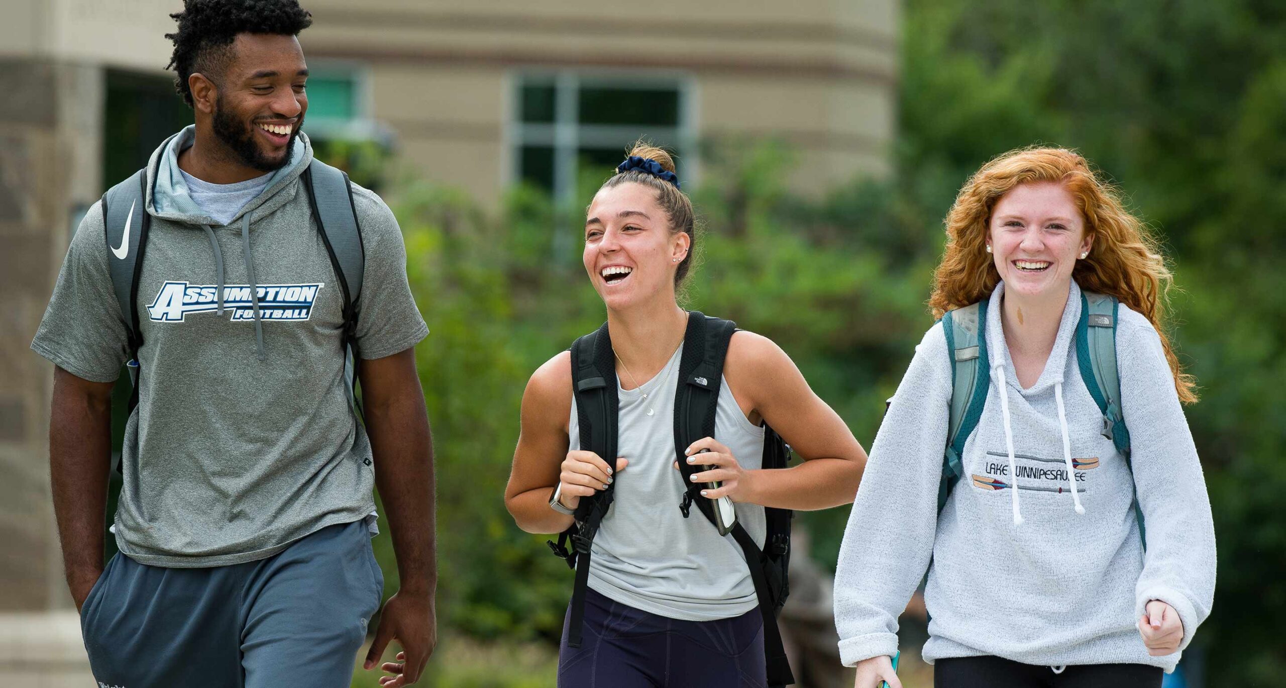 students walking on campus