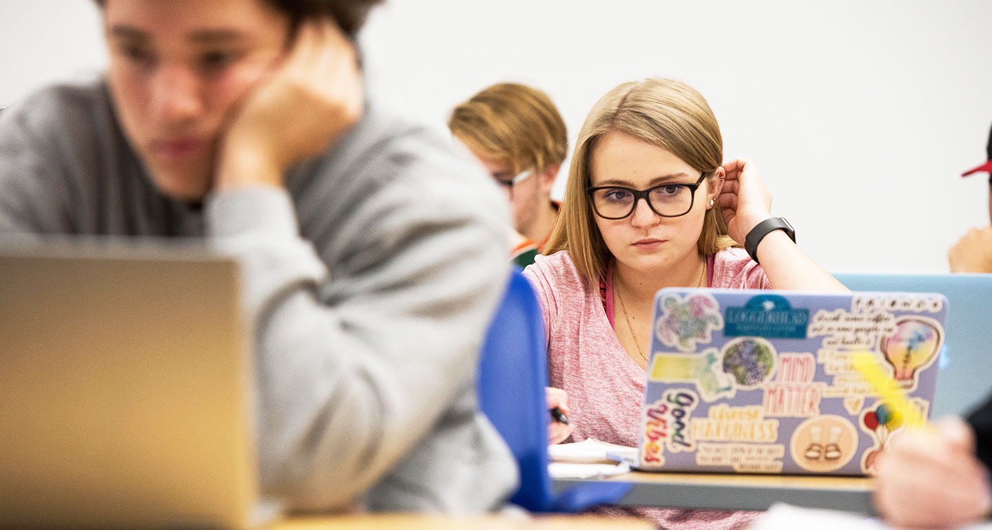 Students working at a computer