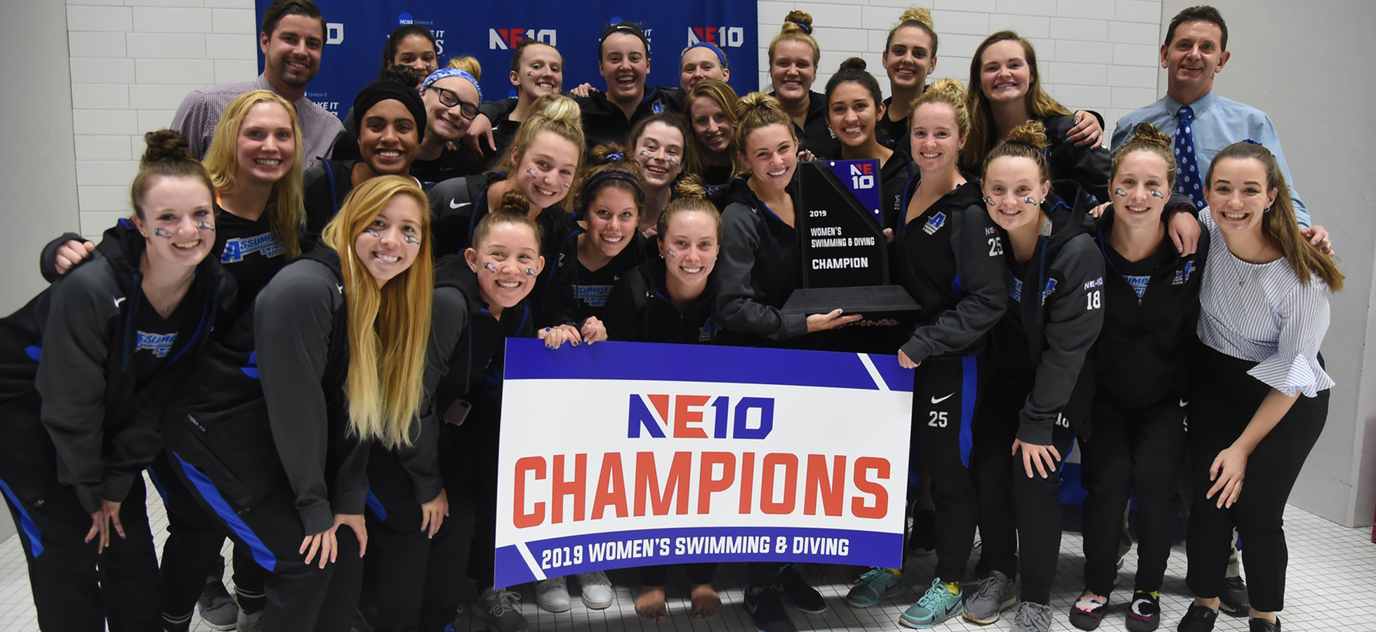 Women’s Swimming & Diving Team Wins NE10 Championship