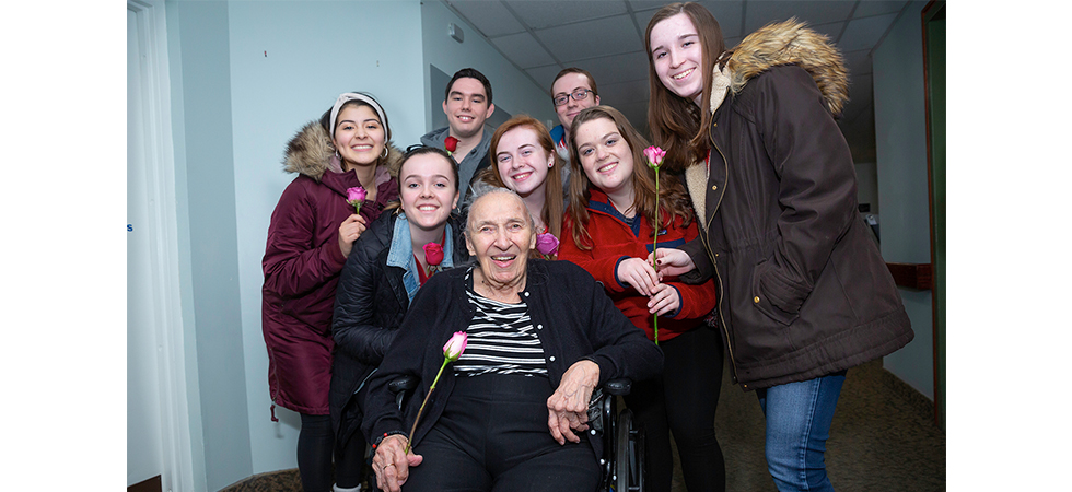 Visiting Local Nursing Homes, Assumption Students Spread Kindness this Valentine’s Day