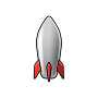 Icon of a red and white rocket that is used on the Assumption University mobile app.