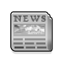 A grey newspaper icon used on the Assumption University mobile app to direct individuals to news and information.