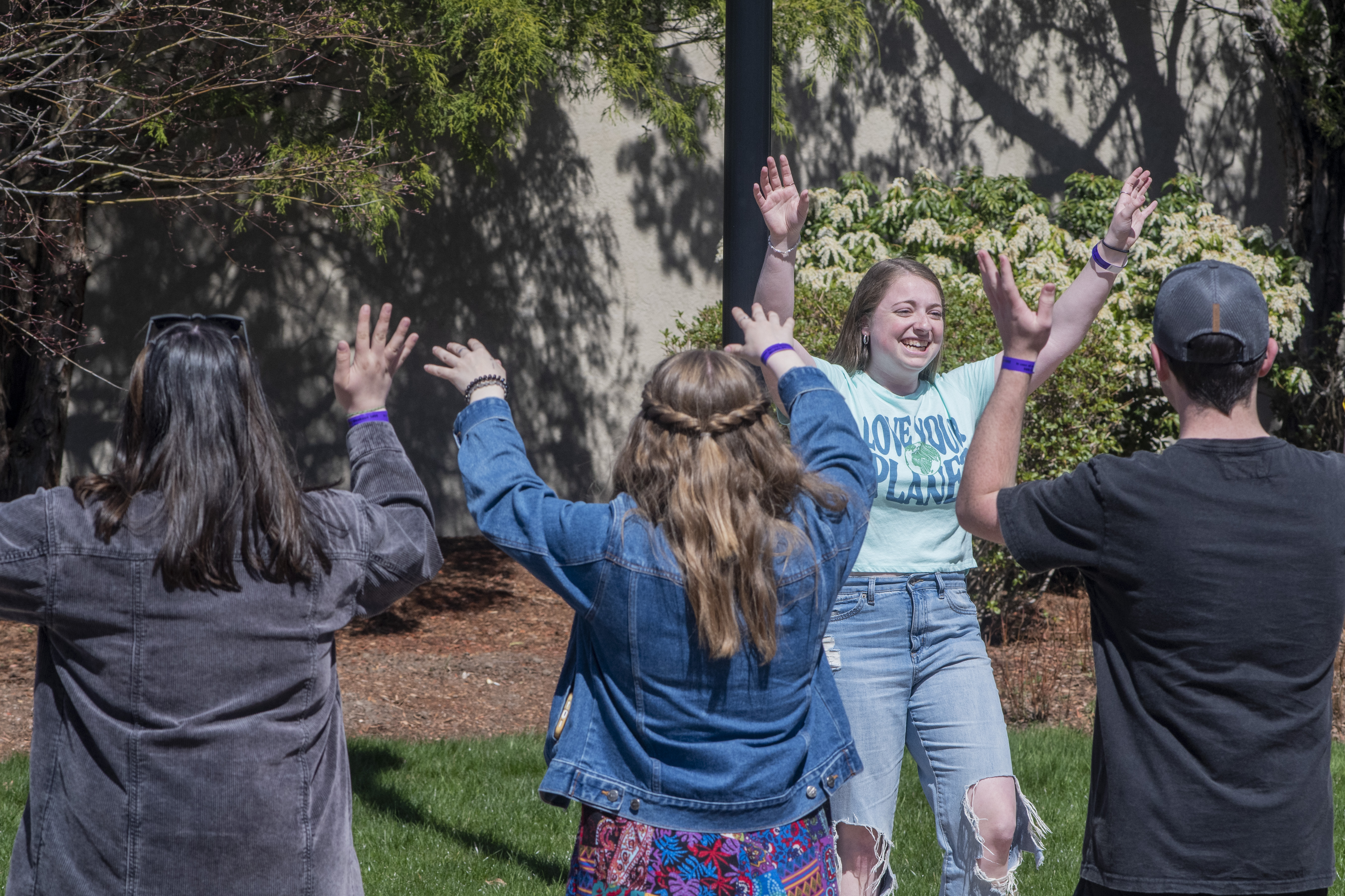 Assumption University students participating in Earth Day festivities.