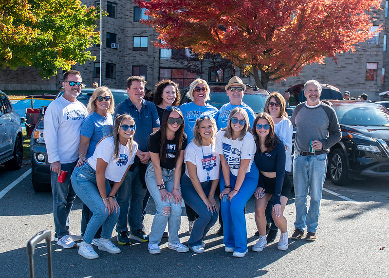 Assumption students and alumni during the annual Homecoming