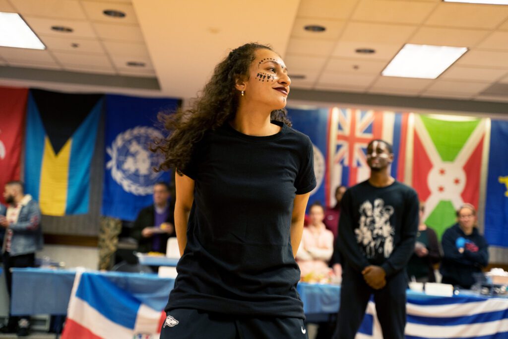 An Assumption University student participates in the University's Multicultural Day celebration.