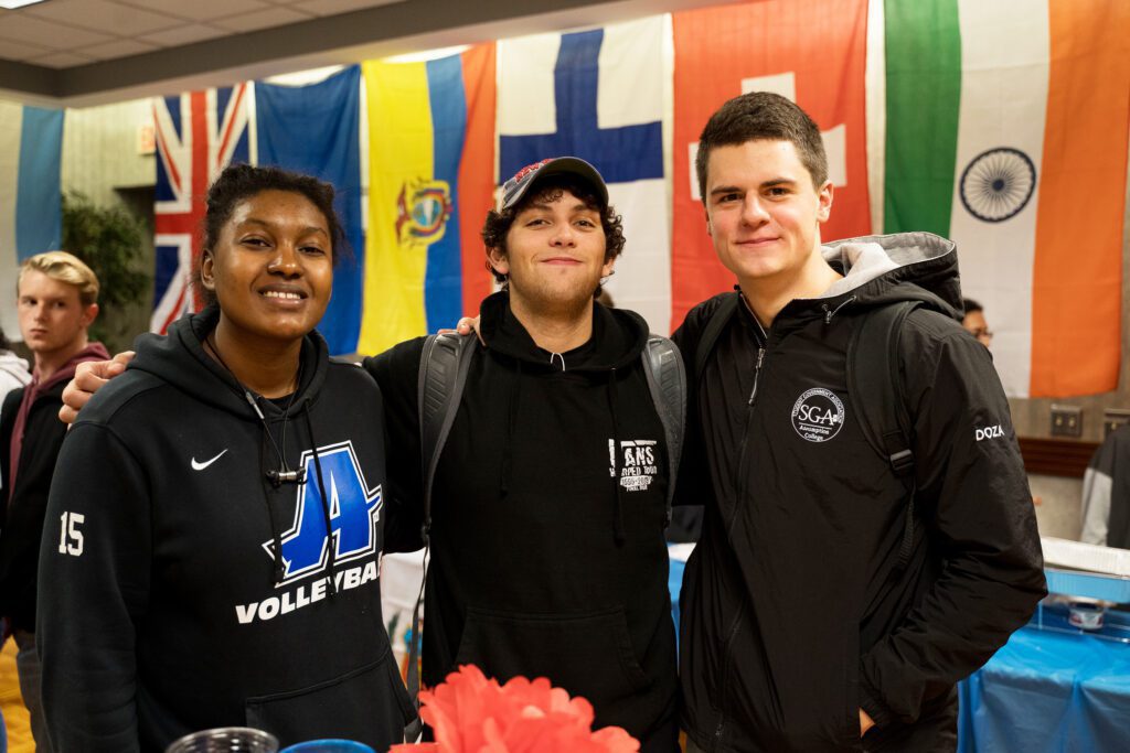 A group of Assumption University students attend the University's multicultural day event. 