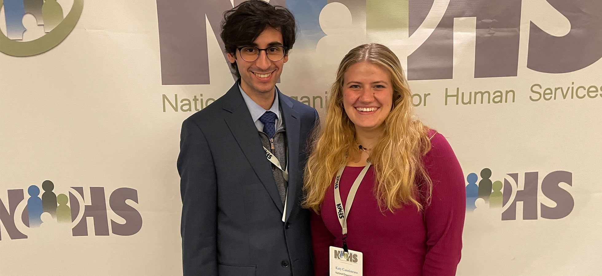 Students Dante Bachini ’24 and Katy Cannistraro ’24 Present Research at Annual National Organization for Human Services Conference