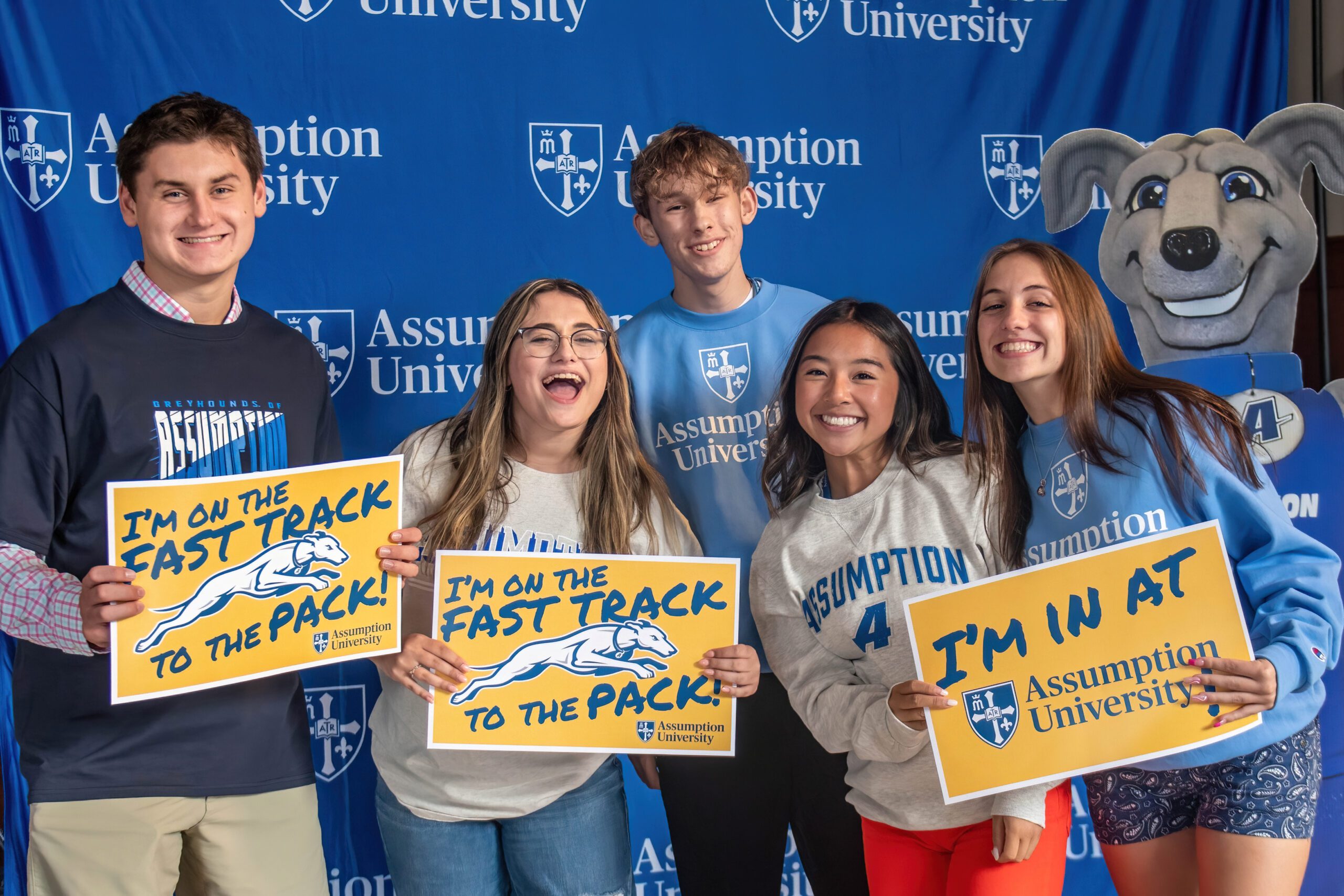 Students attend an admissions event at Assumption University