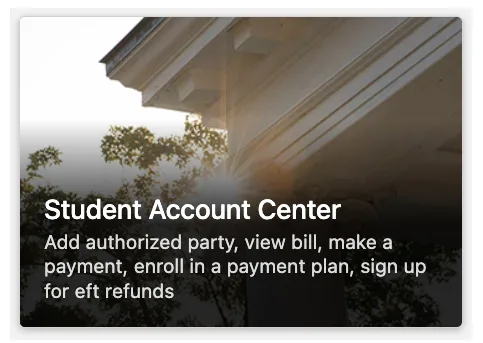 Student accounts center