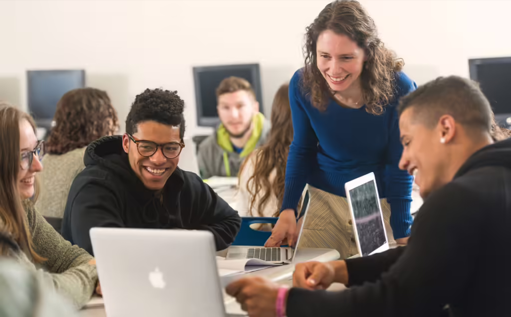 Assumption University students and faculty in a classroom