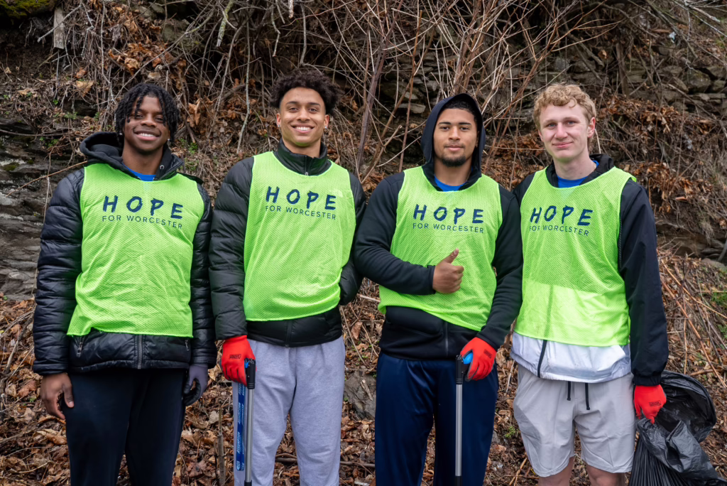 Students, faculty, and staff participate in the 1904 Day of Service.