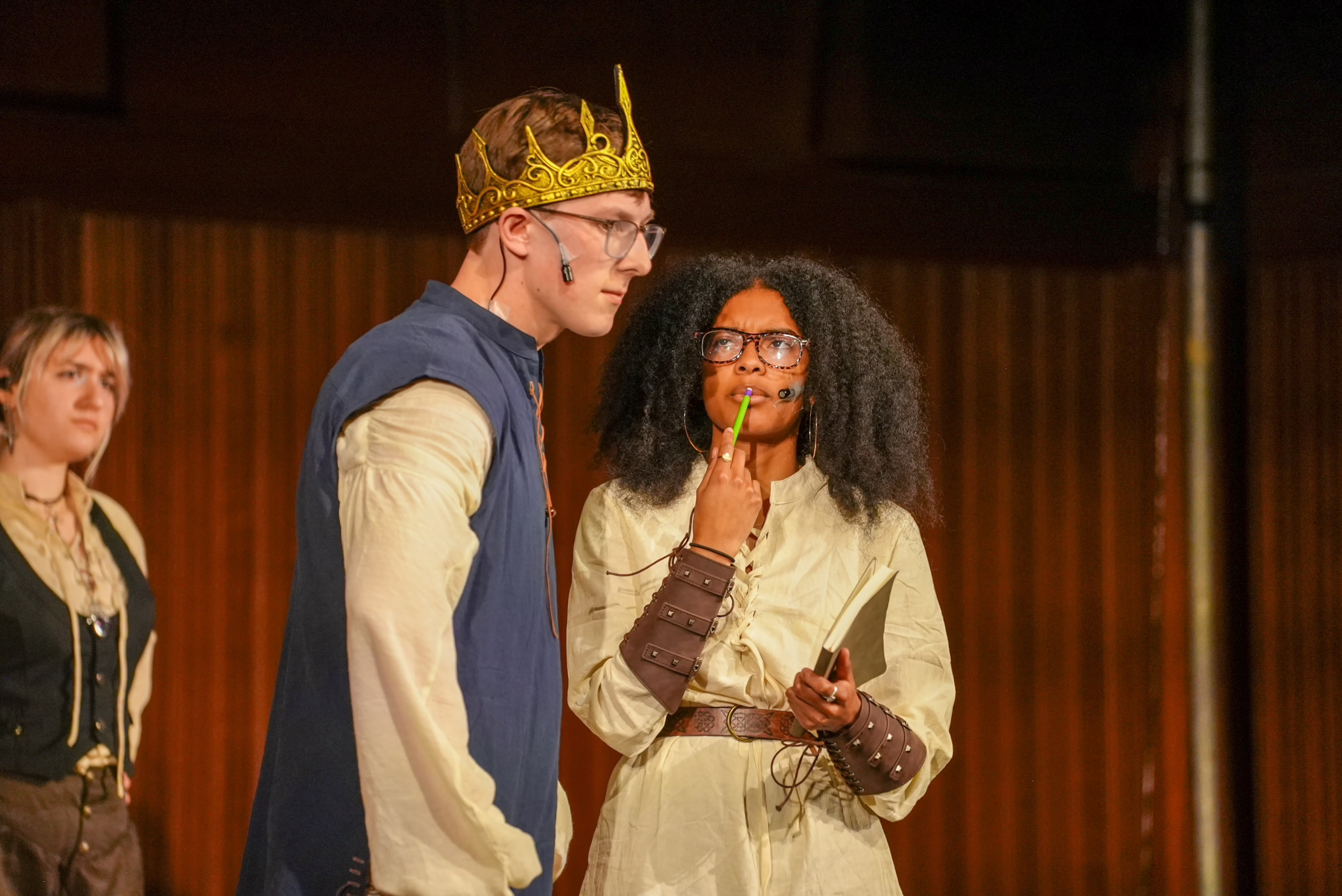 Nick Dulling '25 and Tori Richardson '25 in Something Rotten!