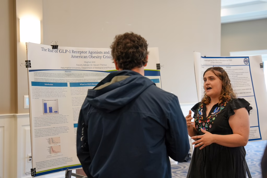 A student presents research at the Undergraduate Research Symposium